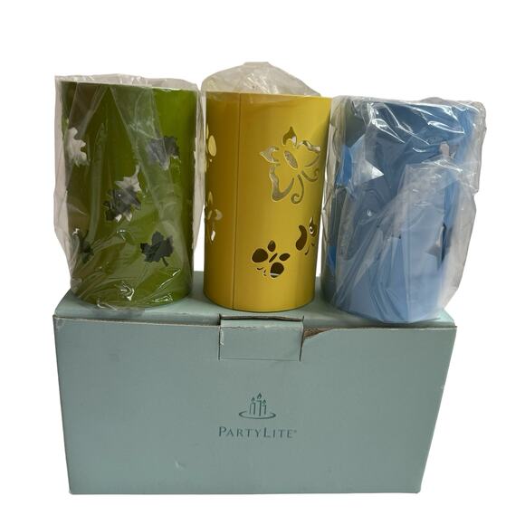 PARTYLITE *NEW* Change O Lantern Sleeve Set in Easter Spring Yellow Pink Green - Picture 2 of 5